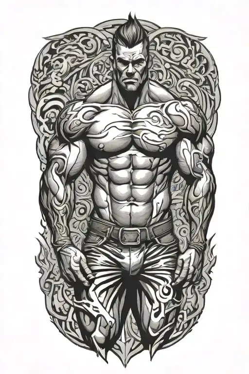 Super Muscled Man Standing