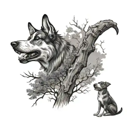 Dog Barking Up A Tree
