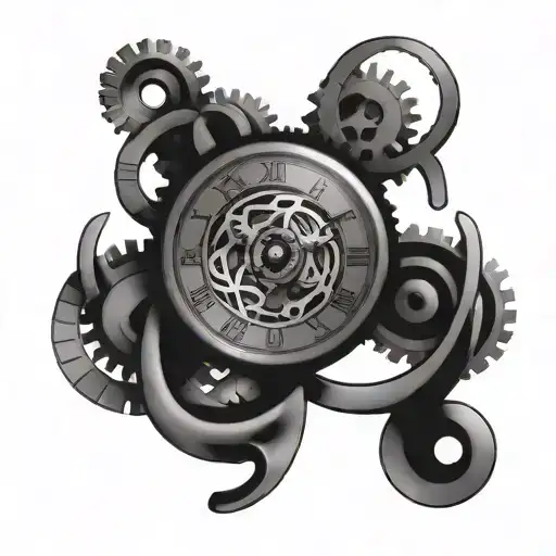 Clock Mechanism Intertwined Infinity Symbols