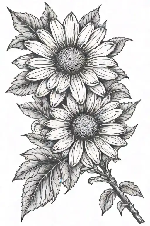 Daisy Flower With Stem And Dates