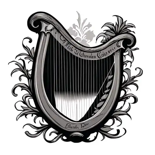 Irish Harp With Names Incorporated