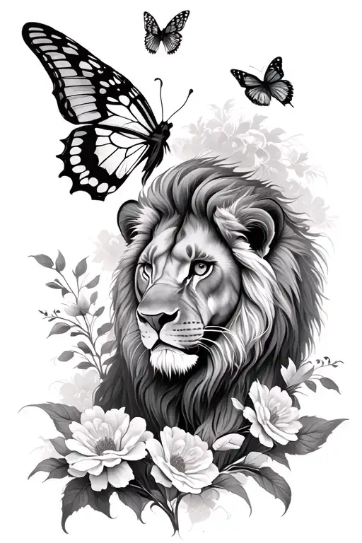 Adult Lion Butterfly Flowers