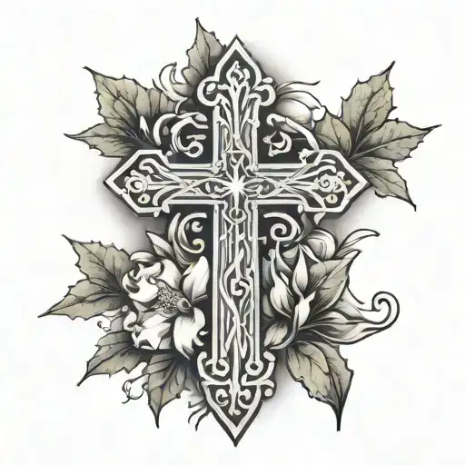 Fine Line Cross With Holly And Narcissus With God Is Greater Than The Highs And Lows