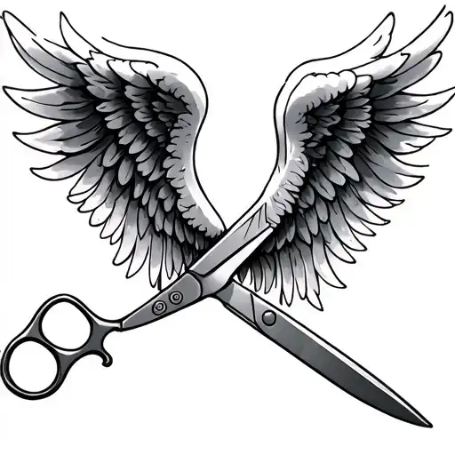 Shears And Angel Wings