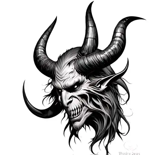 Demon With Horns Forearm Sleeve