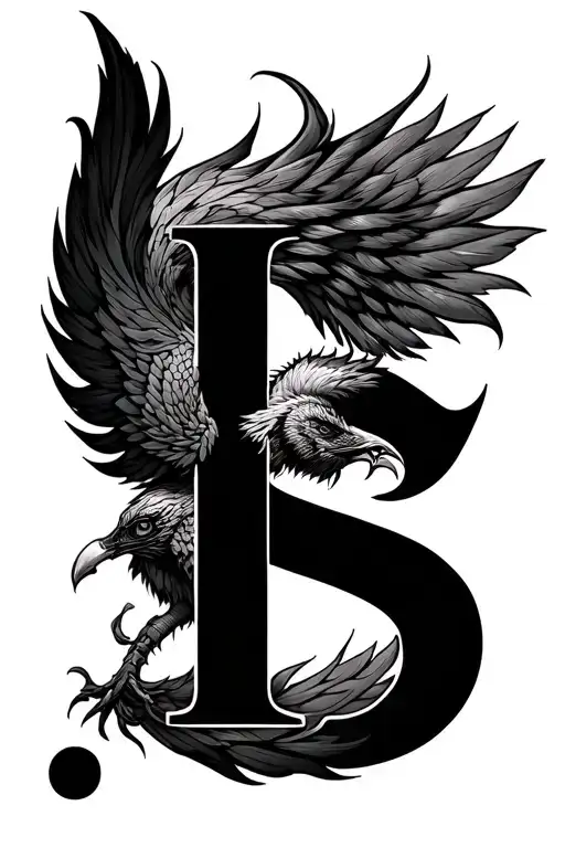 Catcher Reve With Phoenix Plume Letter P S