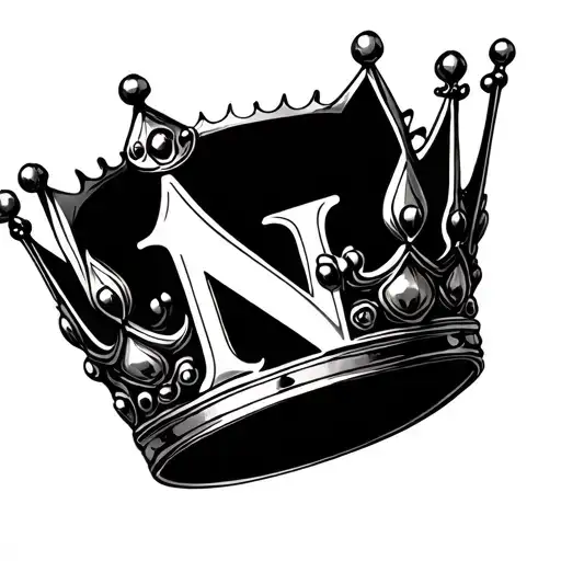 Crown With Letter N Hidden