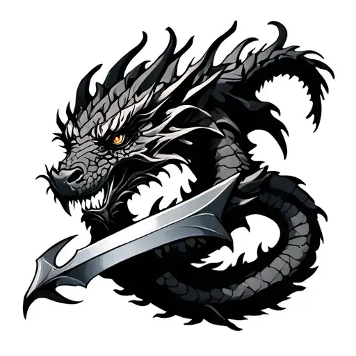 The Shape Of A Dragon Wrapping A Sickle