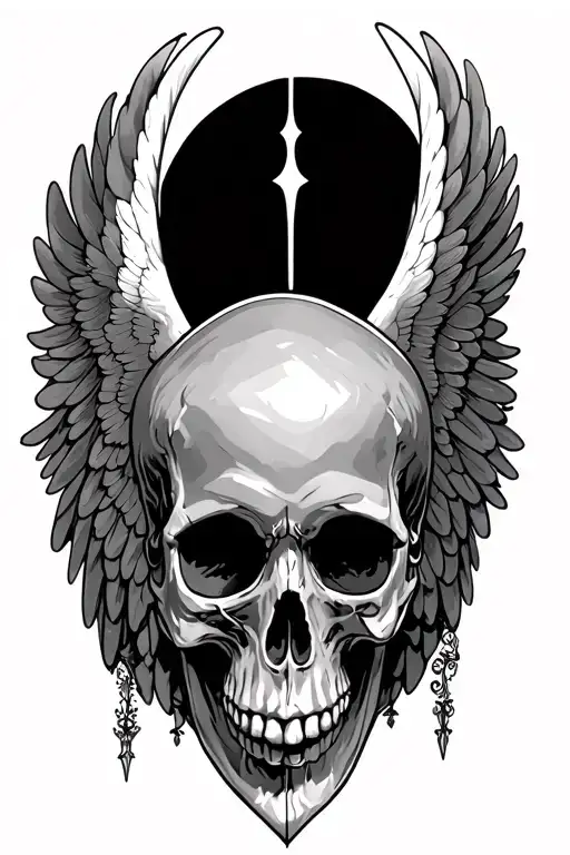 Abel Angel Wings Skull Surrounded