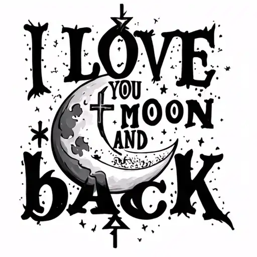 The Words I Love You To The Moon And Back With A Cross