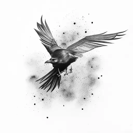 Raven With Black Heart