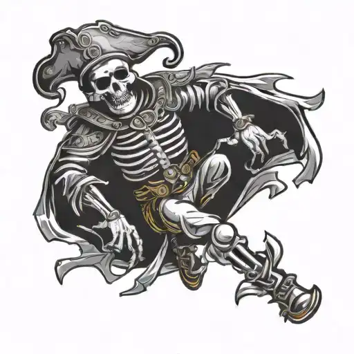 Logo Sketch For Tattoo Aggressive Skeleton Cossack Dancing Cossack Dance In Black And White Style