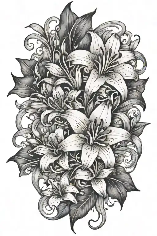 Marry Gold Flower And Lily Flowers