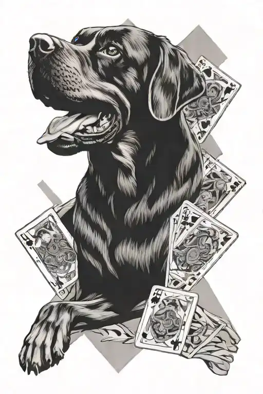 Ace Playing Cards And Rotweiller Background