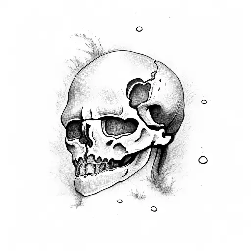 Drowning Skeleton With Skin