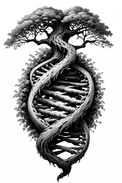 Tree Intertwined Dna Double Helix