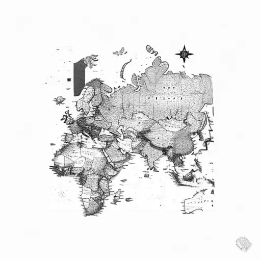 Travel With Map Grid As Backround Sleeve