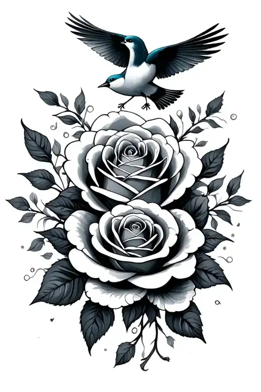 Rose Bible Verse Clouds Birds