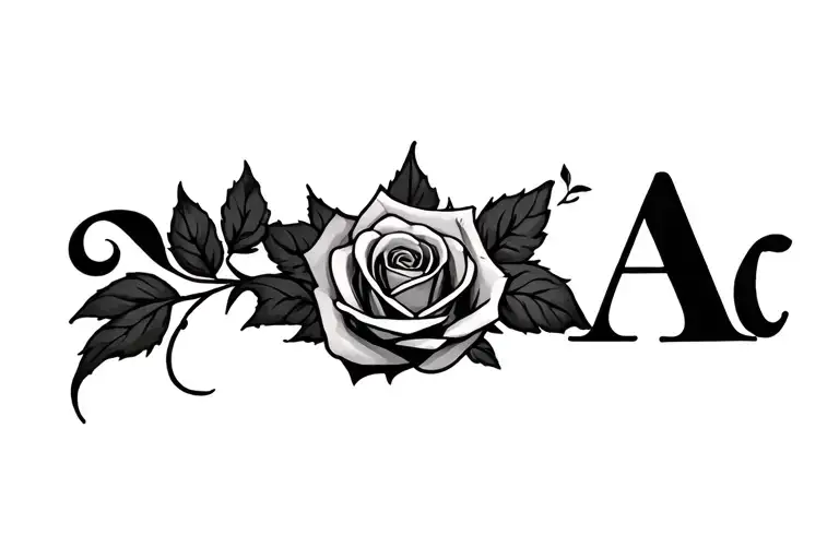 Letter A And Rose Wrapped