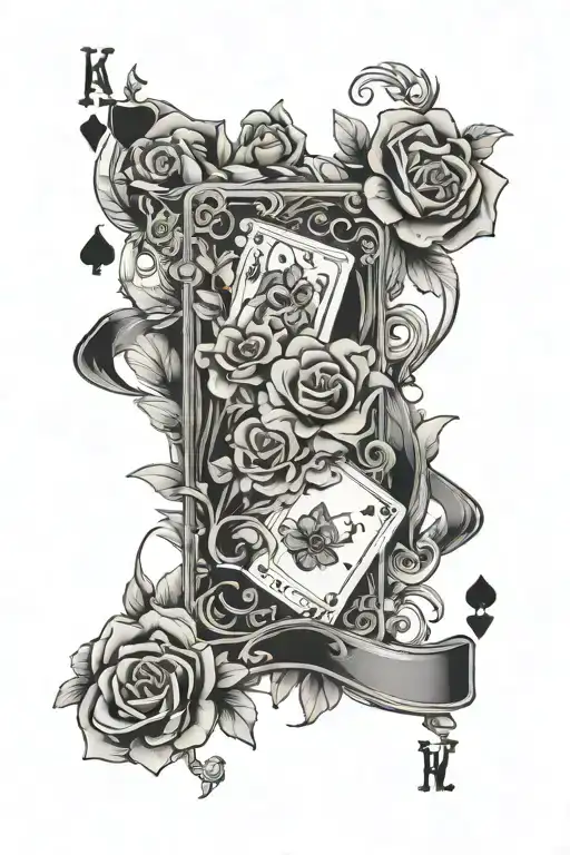 Western Deck Of Cards With Flowers