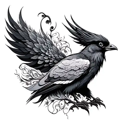 A Bird Who Got Phoenix And Peacock Of Power