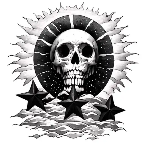 3 Stars And A Sun Setting