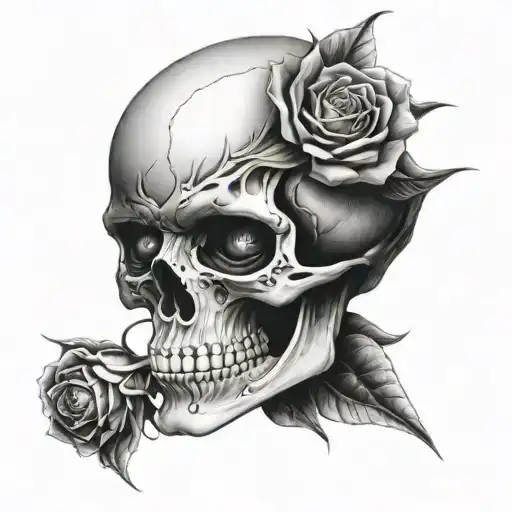 Skull Tatto Blue Eyes