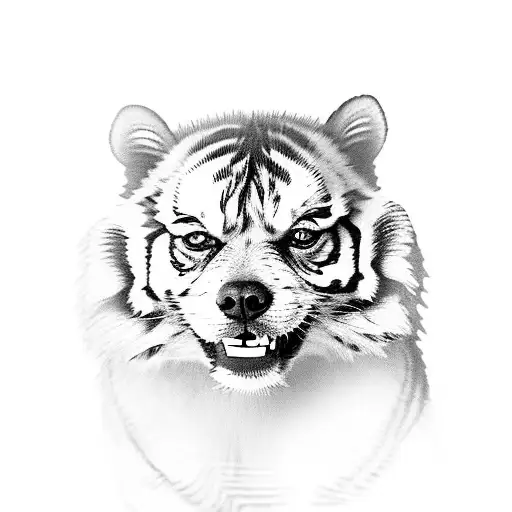 A Pomeranian Fighting With A Tiger