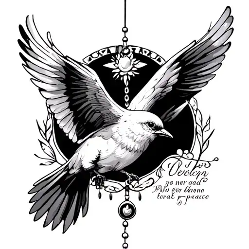 Rosary Bird Flying Rest In Peace Mom