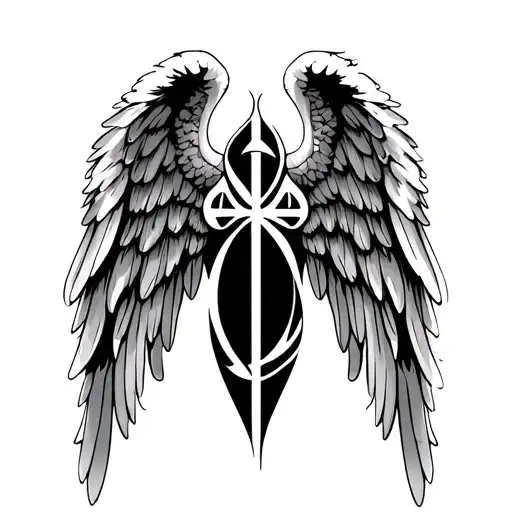 Vertical Chosen With Angel Wings At The Top