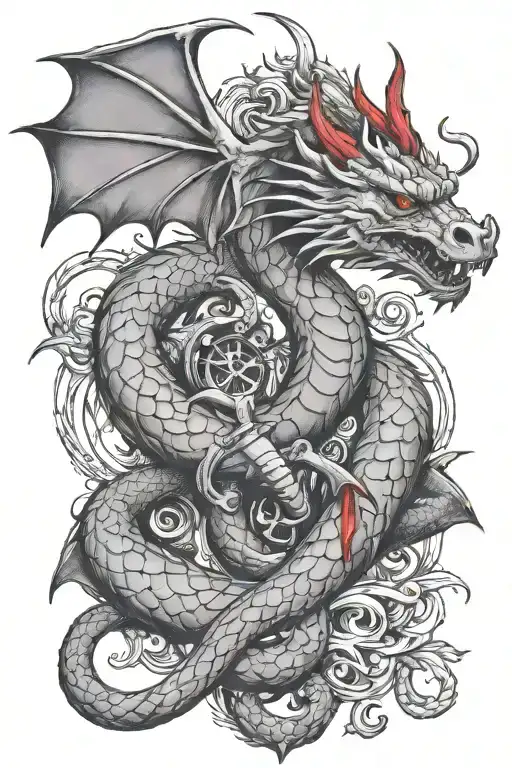 Red Dragon And Anchor
