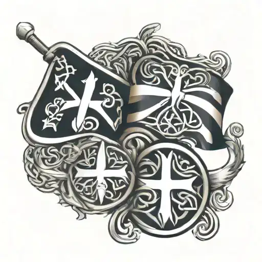 Celtic Ban Wrist Tattoo Featuring St Lucian And Irish Flags