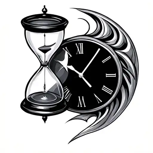 Semi Colon Hour Glass Clock