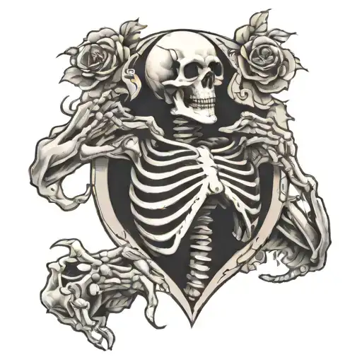 Skeleton Ripping A Heart