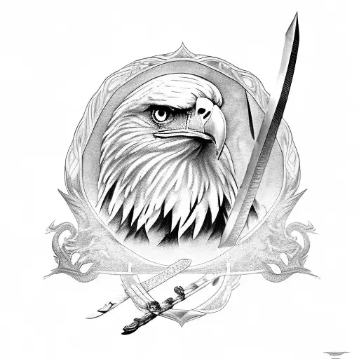 Eagle And Swords For Back Shoulder