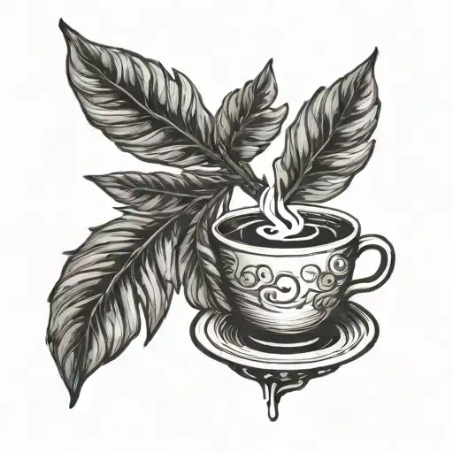 Coffee Branch Coming Out Of Coffee Cup