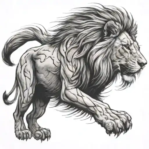 A Lion That Is Beat Up But Happy