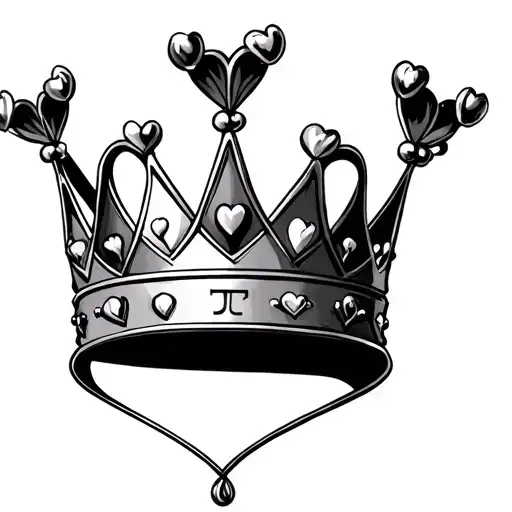 Crown With Stc Initials Intertwined Hearts