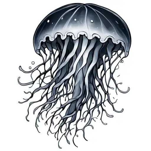 Jelly Fish With Sea Weed