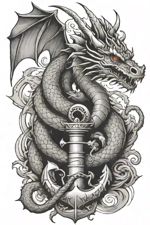 Red Dragon And Anchor