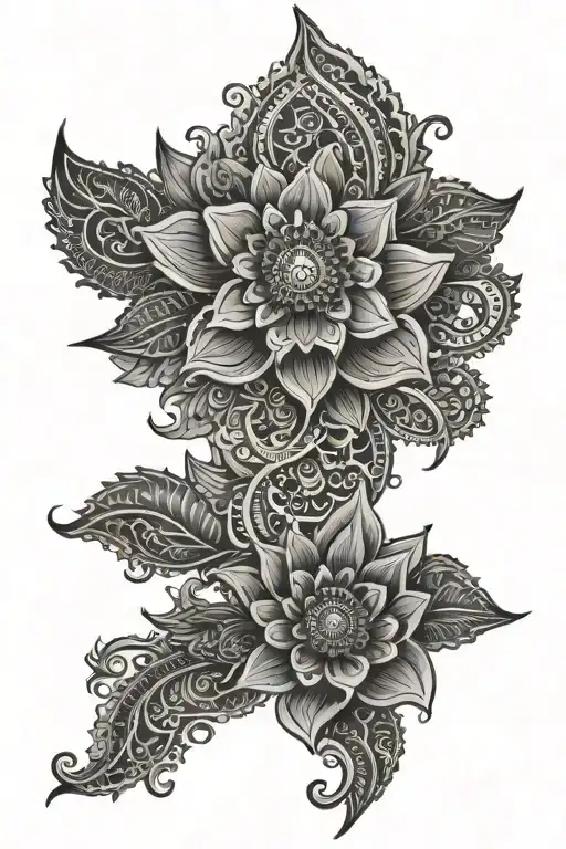 Full Arm Henna Tattoo Design