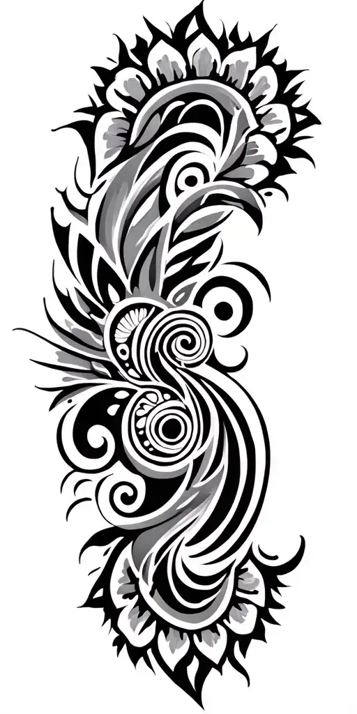 Tribal With Mandala Design Incorporating Elements