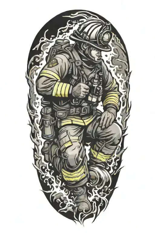Fire Fighter Kneeling