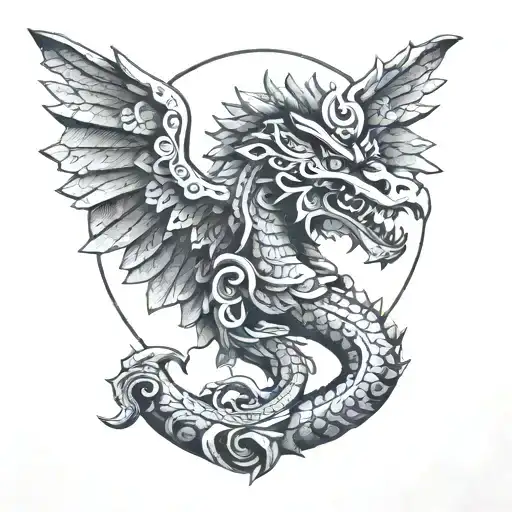 Mayan Quetzalcoatl With Chichen-itza Solar Eclipse Background