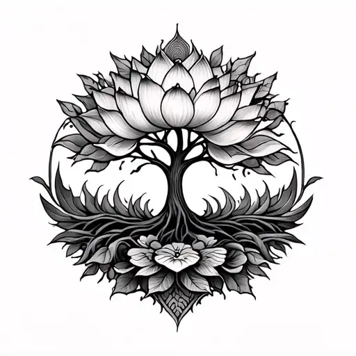 Henna Tree Of Life Lotus As Above So Below