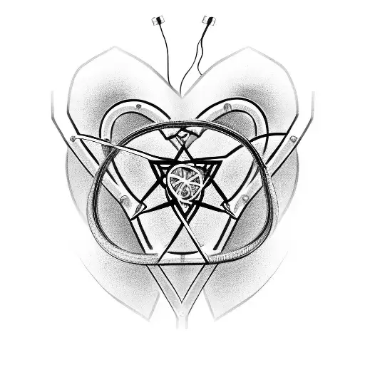A Mechanical Heart With Wires Forming The Magen David Symbol