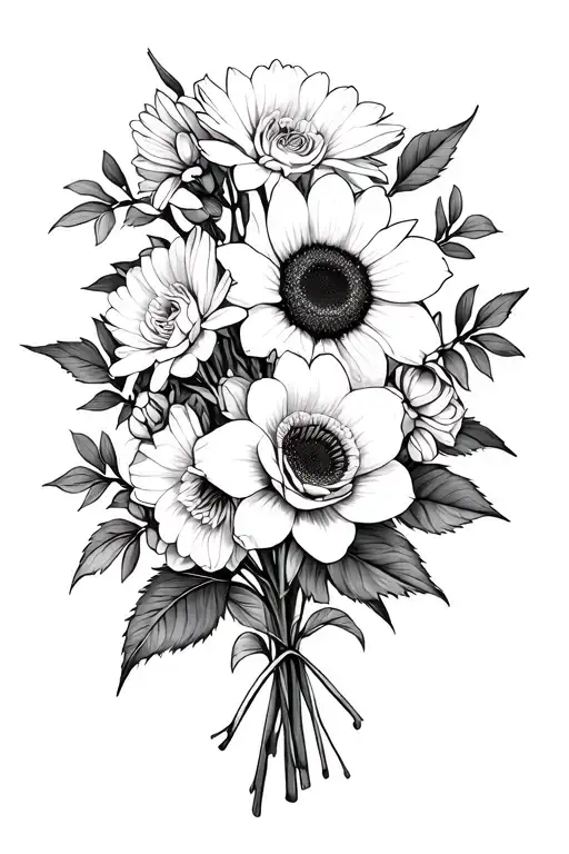 Orchid Chrysanthemum Sunflower White Rose Bouquet