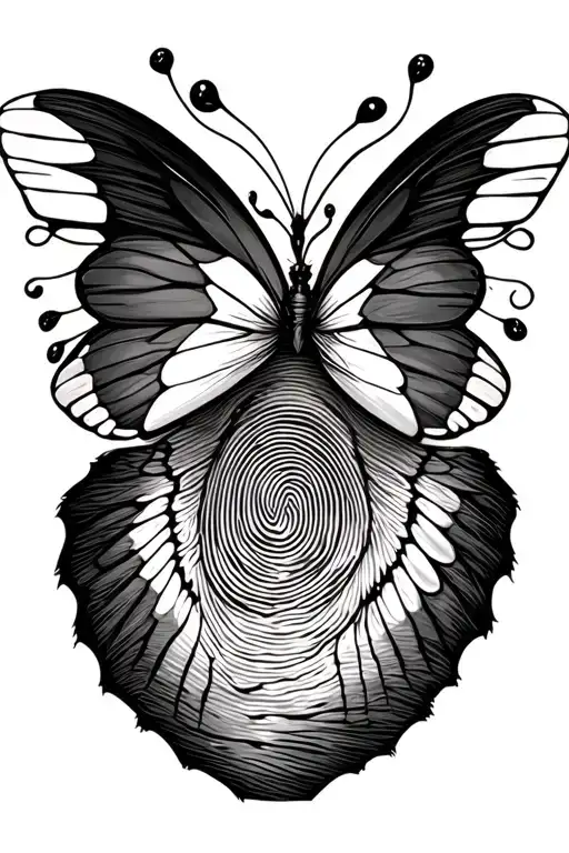 Finger Print And Butterfly Wings