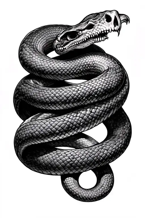 Death Snake Wrapped On Scar Cover Up