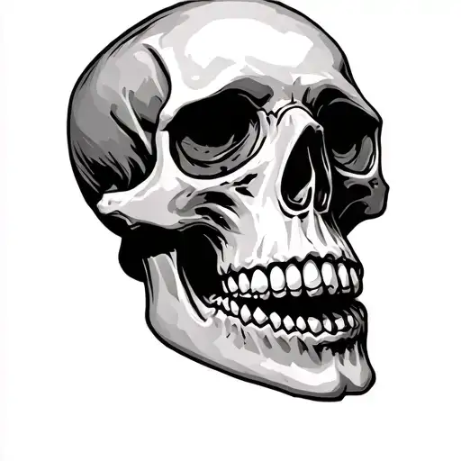 Skull Open Jaw Right Angle